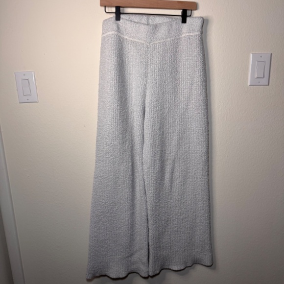 Aerie Wide Leg Sweatpants Size XL Gray Textured Lounge Pants Cozy Knit Comfort - Picture 3 of 6
